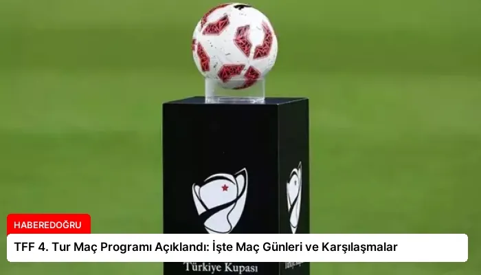 TFF 4. Tur Maç Programı Açıklandı: İşte Maç Günleri ve Karşılaşmalar