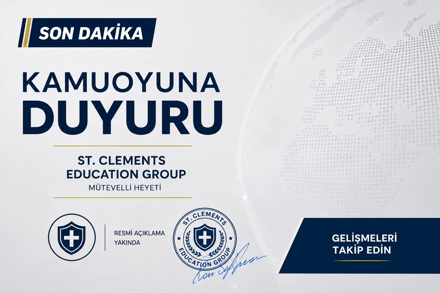 ST. CLEMENTS EDUCATION GROUP’TAN KAMUOYUNA DUYURU