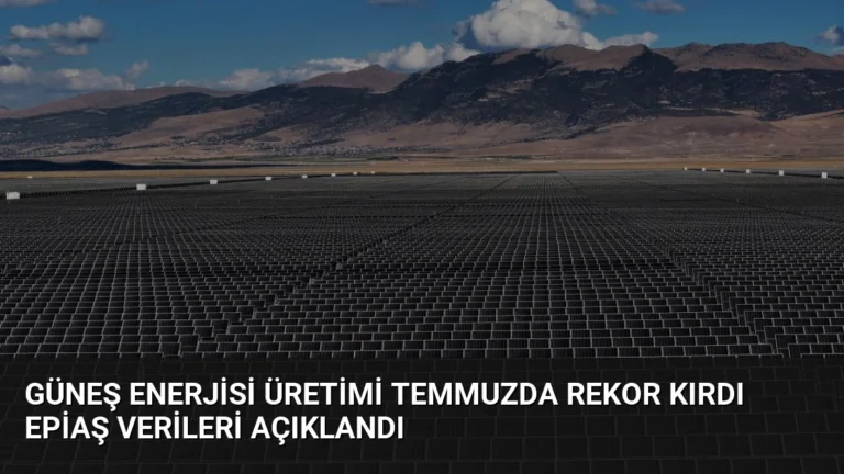 Güneş Enerjisi Üretimi Temmuzda Rekor Kırdı EPİAŞ Verileri Açıklandı