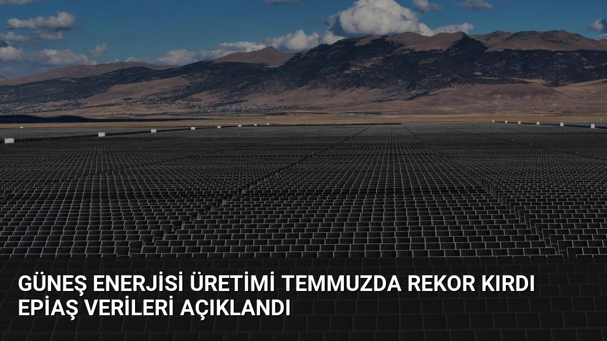 Güneş Enerjisi Üretimi Temmuzda Rekor Kırdı EPİAŞ Verileri Açıklandı