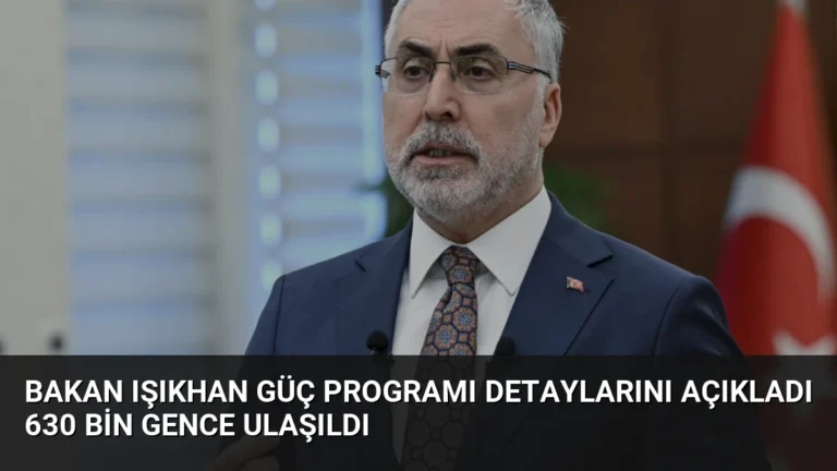 Bakan Işıkhan GÜÇ Programı Detaylarını Açıkladı 630 Bin Gence Ulaşıldı